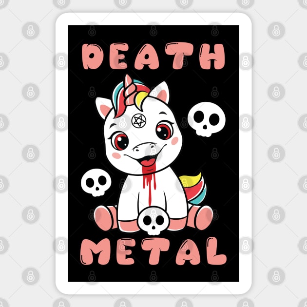 Death Metal Unicorn (Br00tal Version) Magnet by lilmousepunk